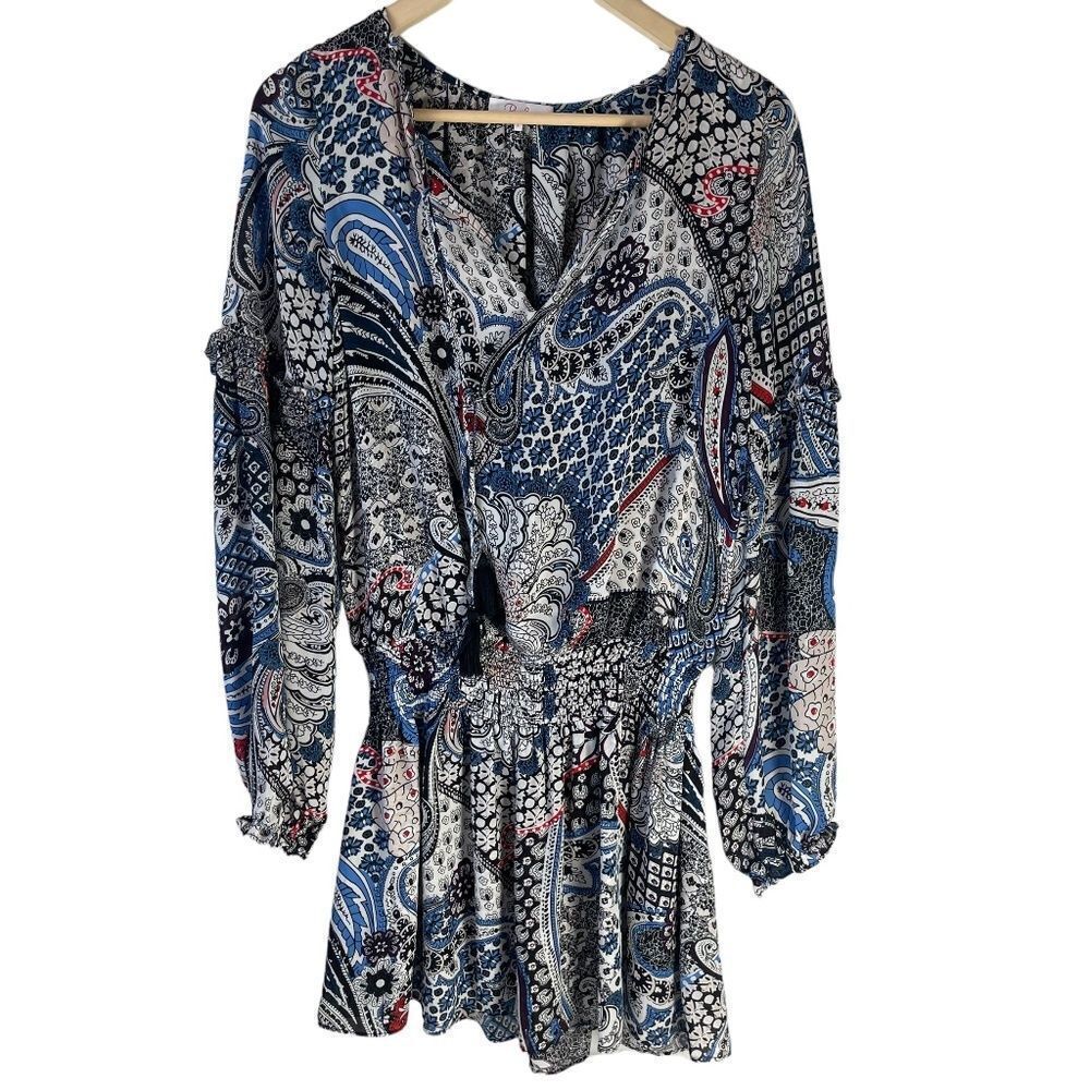 Parker Argentella Smocked Waist Mini Dress Sz S - Picture 2 of 10